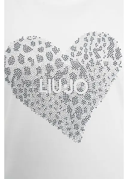 Tricouri Liu Jo T-shirt with rhinestone application White Femei (BM 19029322) 5