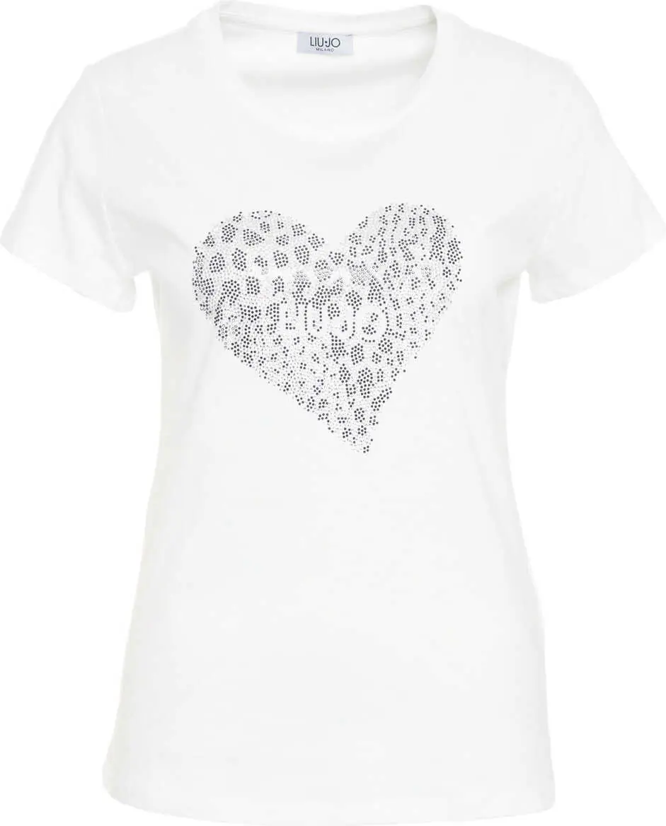 Tricouri Liu Jo T-shirt with rhinestone application White Femei (BM 19029322) 1