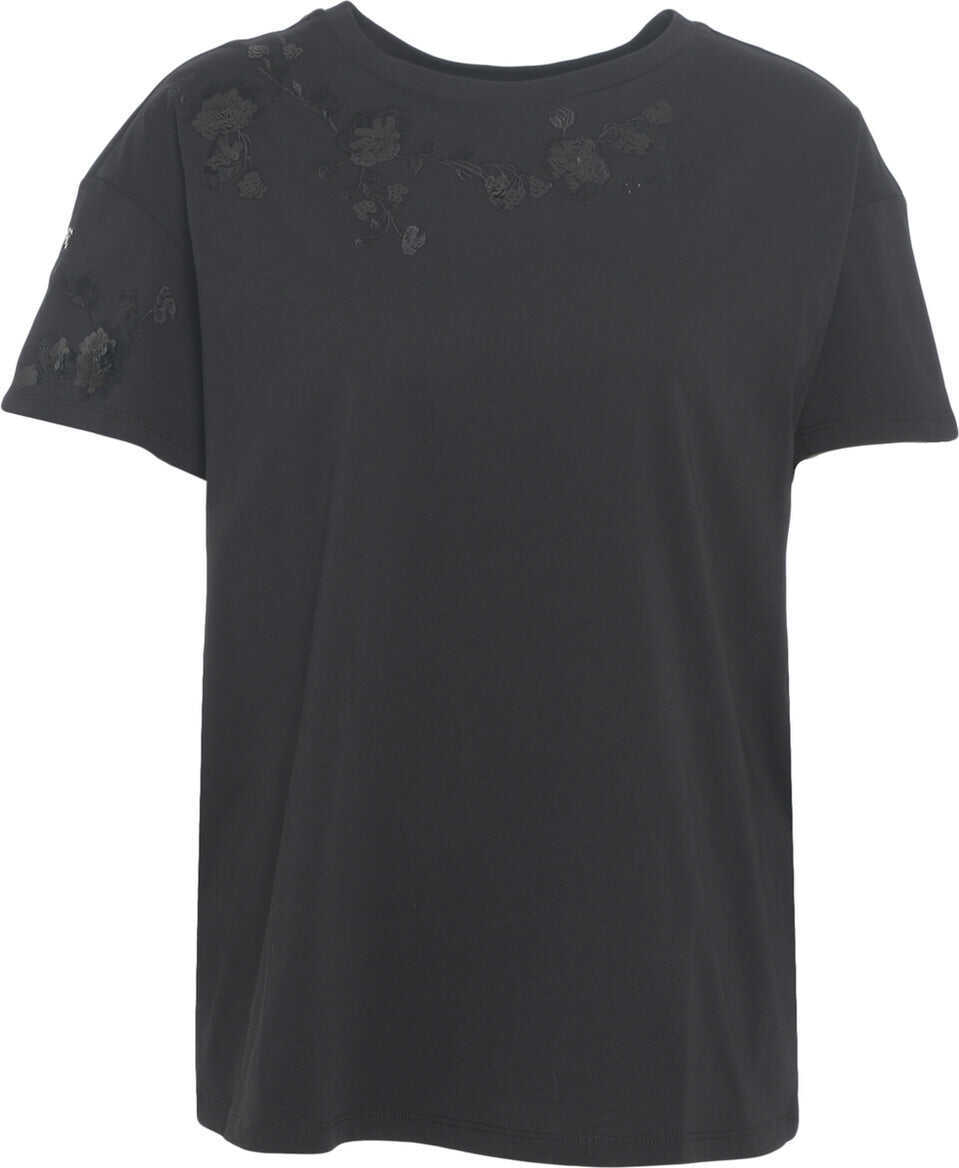 Tricouri Liu Jo T-shirt with embroidery Black Femei (BM 19029346) 2