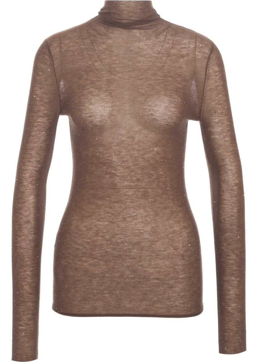 Maiouri Pinko Top with turtleneck Brown Femei (BM 19029367) 2