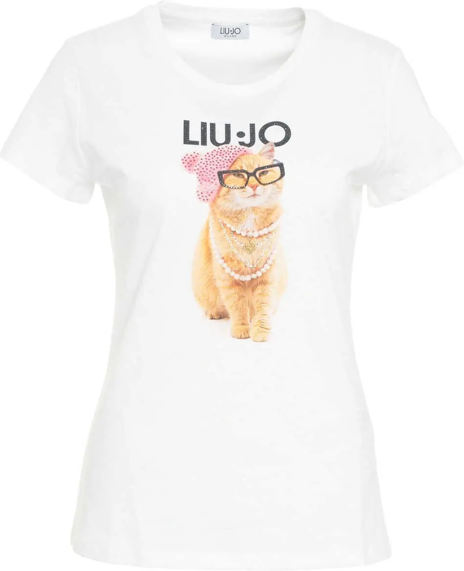 Tricouri Liu Jo T-shirt with print White Femei (BM 19029406) 2