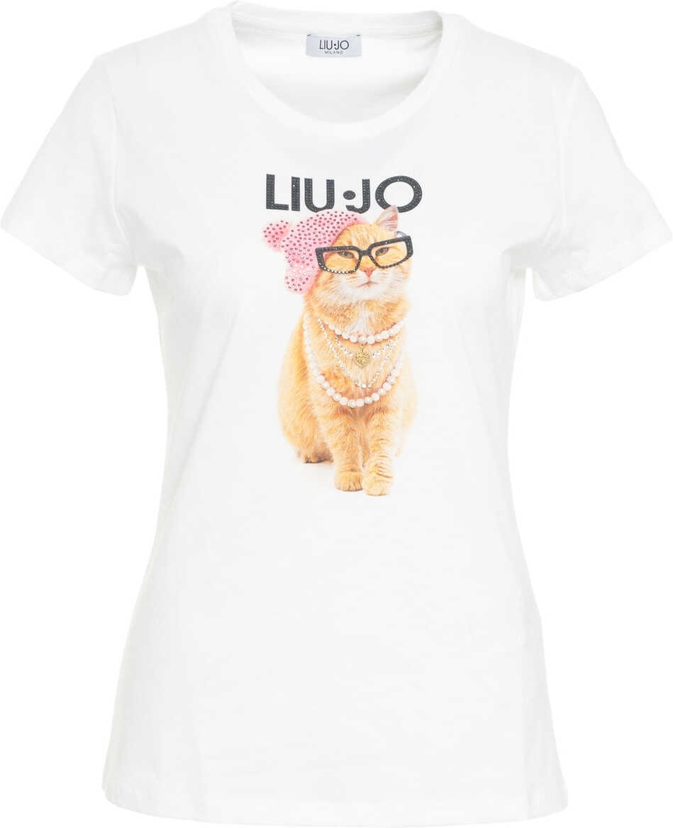 Tricouri Liu Jo T-shirt with print White Femei (BM 19029406) 6