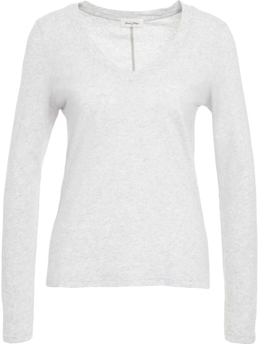 Tricouri American Vintage T-shirt with V-neck Grey Femei (BM 19029439) 2