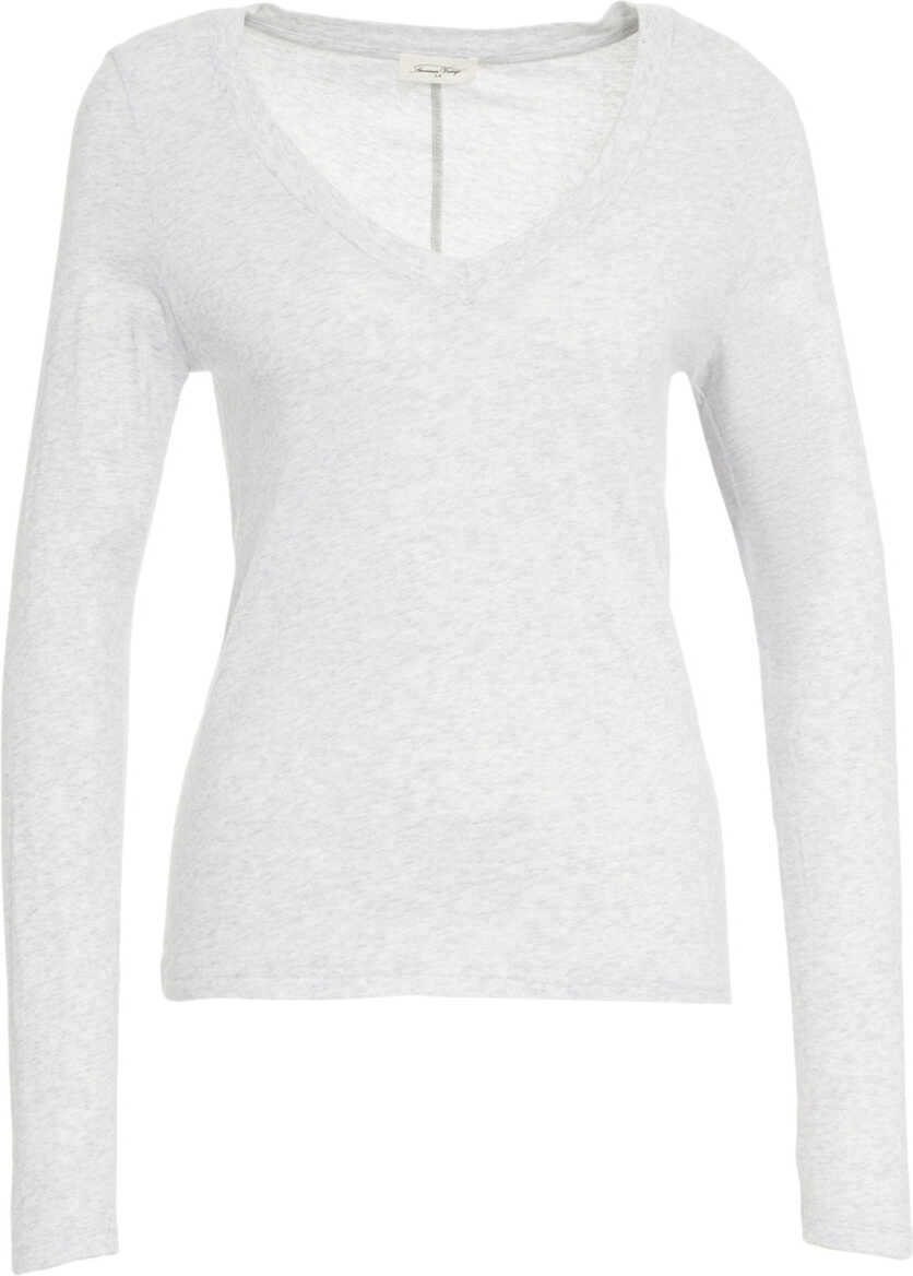 Tricouri American Vintage T-shirt with V-neck Grey Femei (BM 19029439) 6