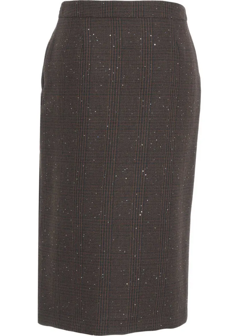 Fuste lungi Kaos Skirt with asymmetrical hem Brown Femei (BM 19029454) 4