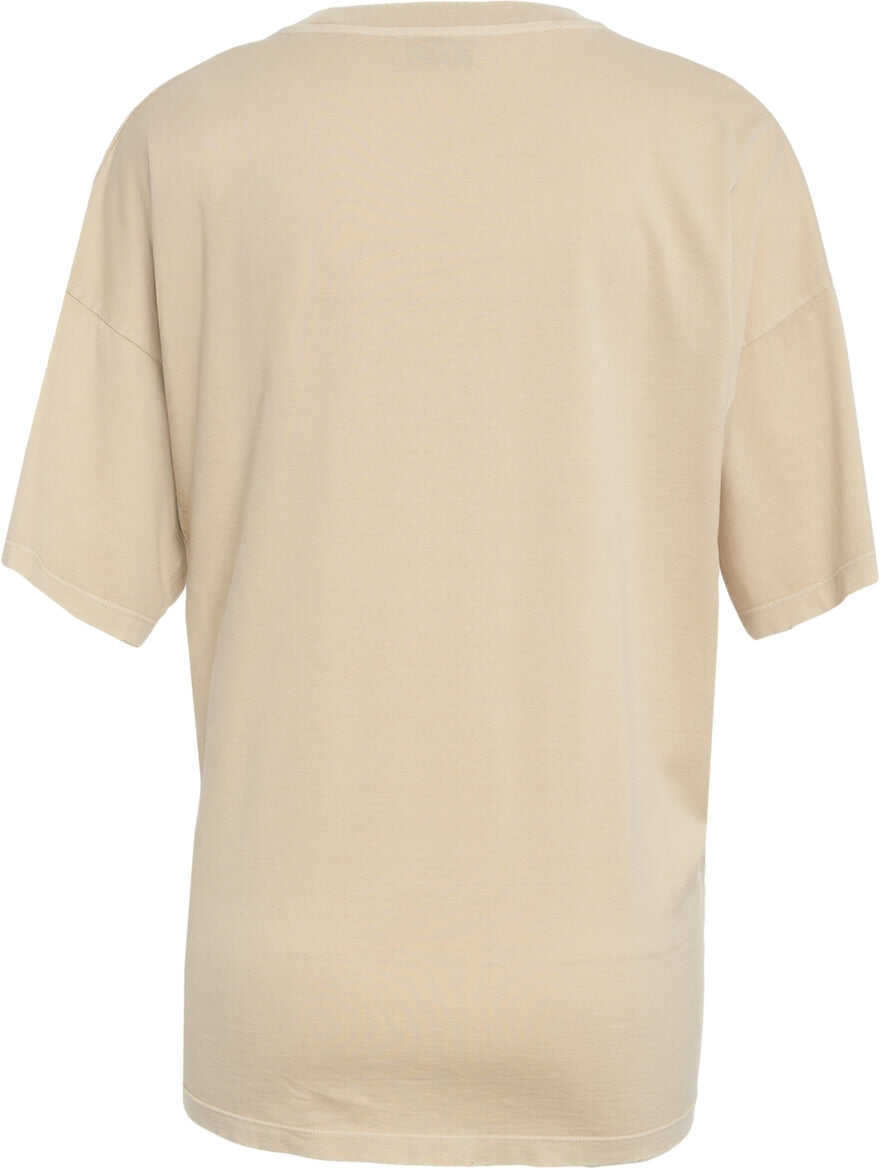 Tricouri Dondup T-shirt with print Beige Femei (BM 19029460) 3