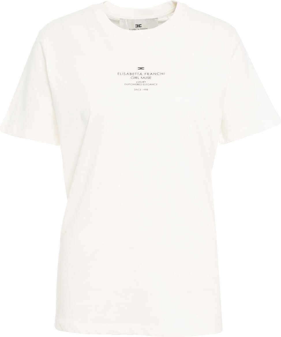 Tricouri Elisabetta Franchi T-shirt with print White Femei (BM 19029475) 2