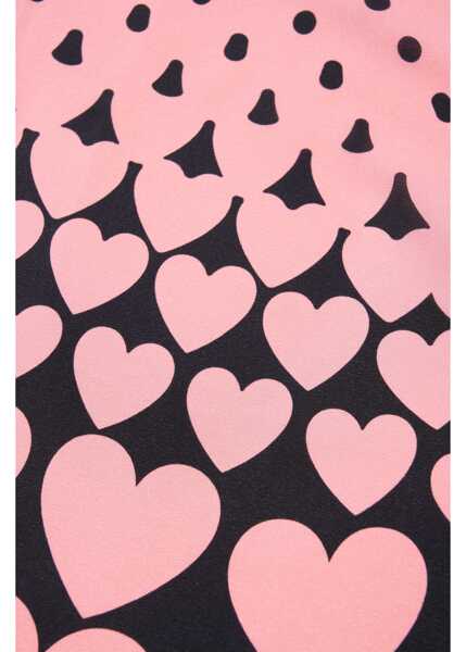Esarfe Moschino Silk foulard with heart print and logo print Black Femei (BM 19029484) 4