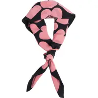 Esarfe Silk foulard with heart print and logo print Femei
