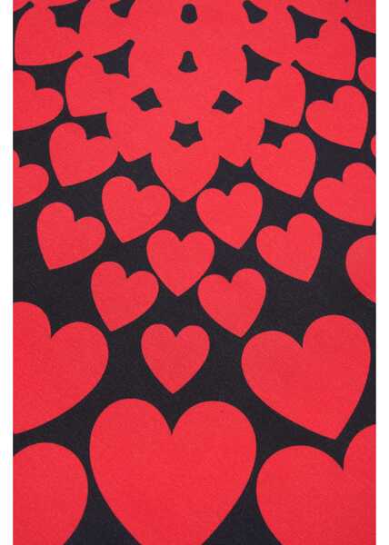 Esarfe Moschino Silk foulard with heart print and logo print Black Femei (BM 19029484) 4