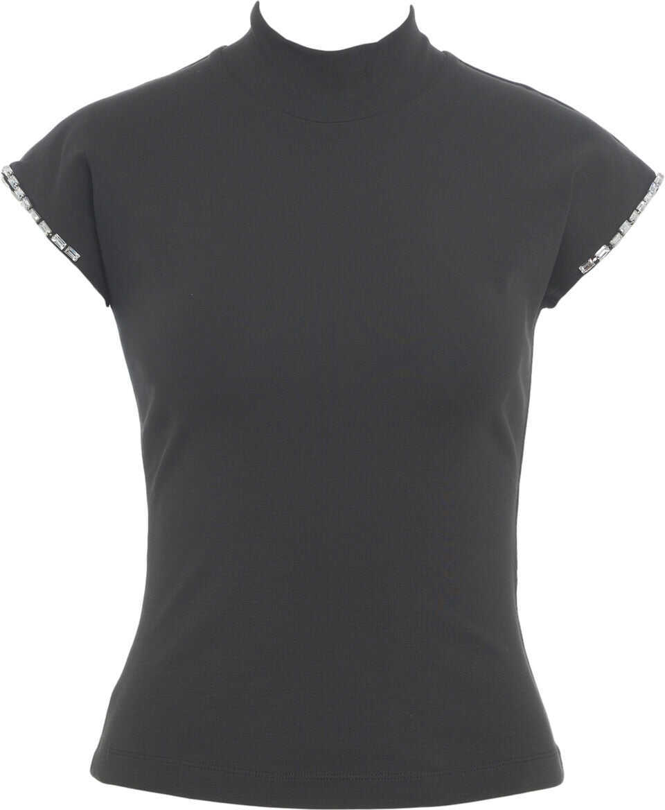 Tricouri Liu Jo T-shirt with stand-up collar Black Femei (BM 19029490) 2