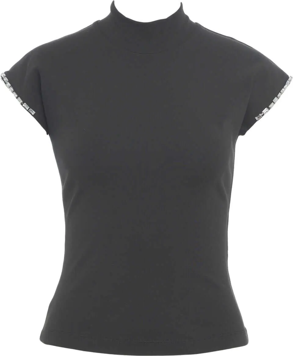 Tricouri Liu Jo T-shirt with stand-up collar Black Femei (BM 19029490) 6