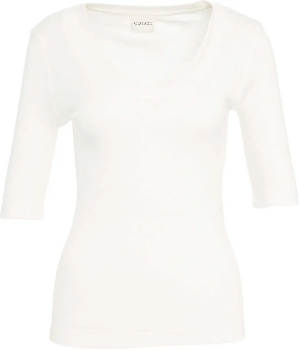 Tricouri CLOSED T-shirt with scoop neck and three-quarter sleeves White Femei (BM 19029499) 1