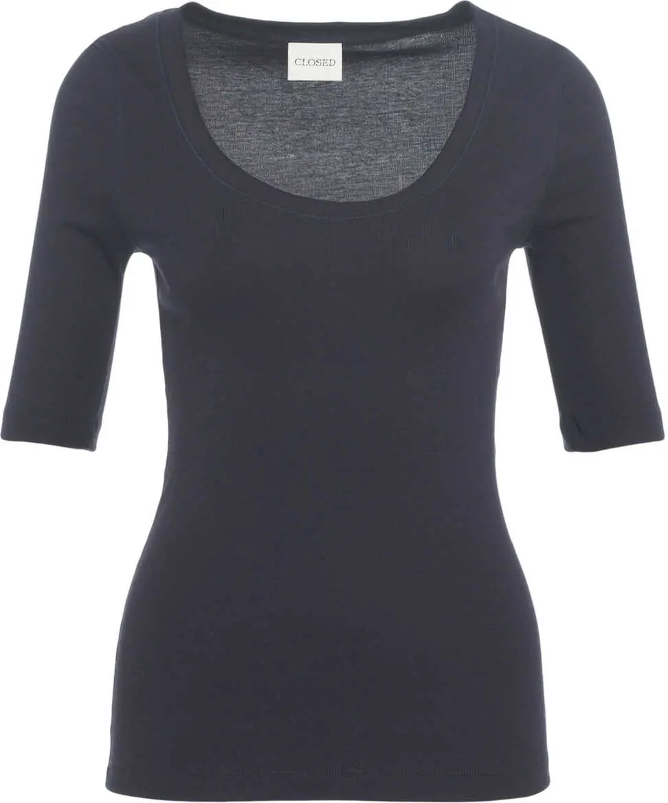 Tricouri CLOSED T-shirt with scoop neck and three-quarter sleeves Blue Femei (BM 19029499) 2