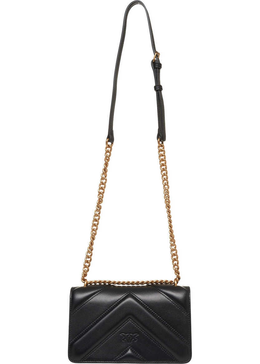 Genti de umar Pinko Quilted leather shoulder bag Black Femei (BM 19029520) 4