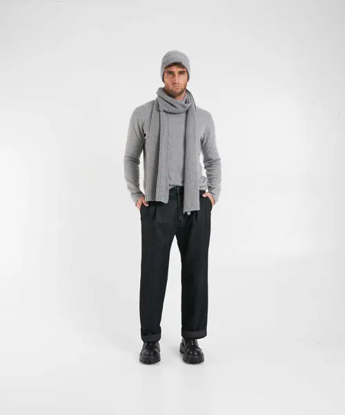 Esarfe Daniele Fiesoli Scarf from knit textile Grey Barbati (BM 19029532) 3