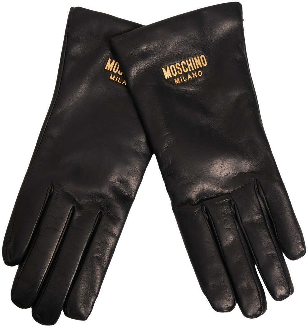 Manusi Moschino Leather gloves Black Femei (BM 19029553) 2
