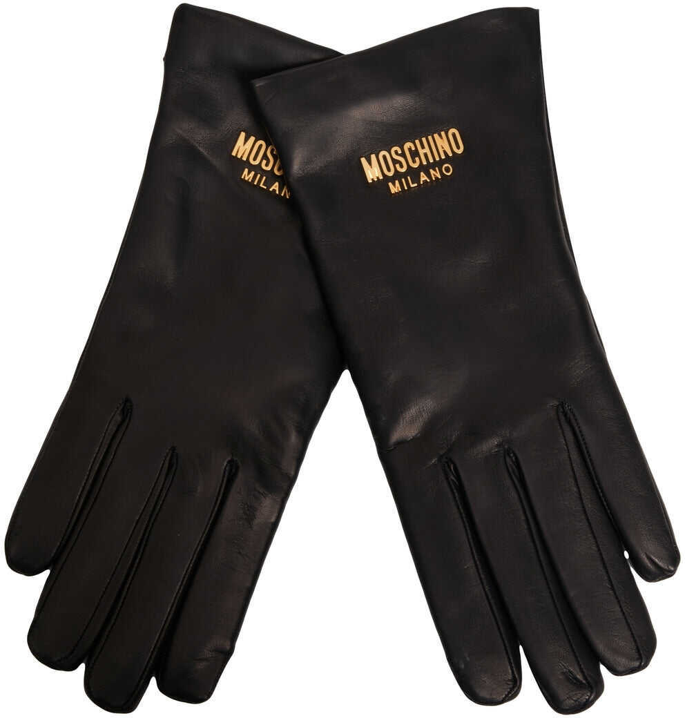 Manusi Moschino Leather gloves Black Femei (BM 19029553) 2