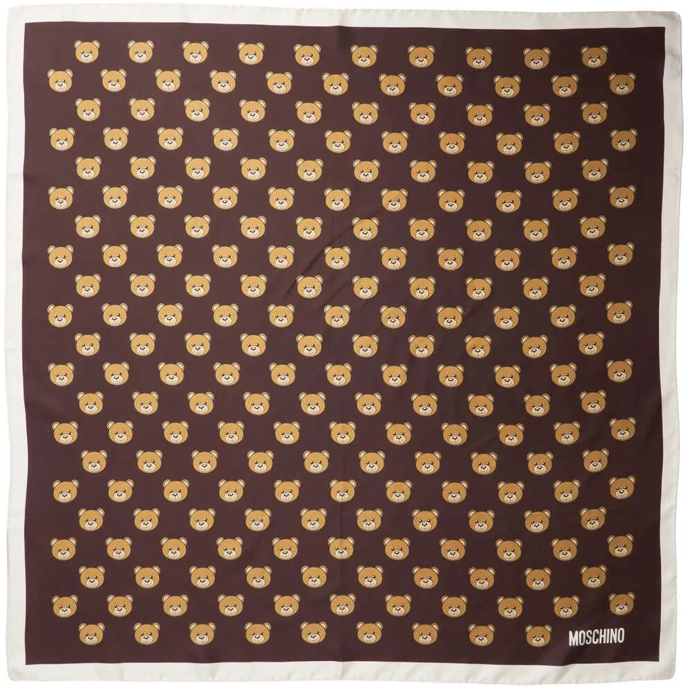 Esarfe Moschino Foulard made of silk with print Brown Femei (BM 19029559) 4