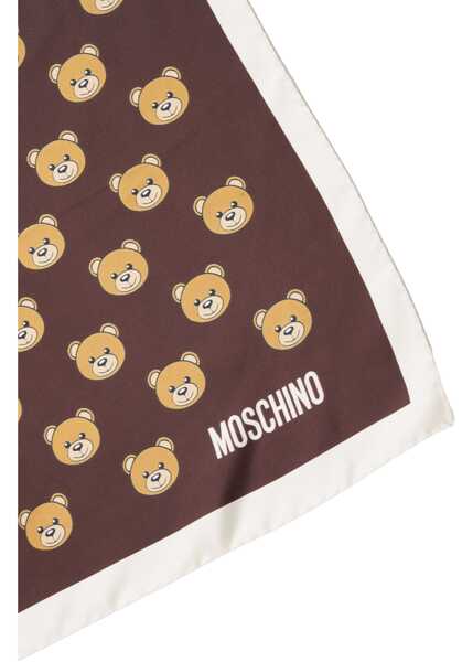 Esarfe Moschino Foulard made of silk with print Brown Femei (BM 19029559) 5