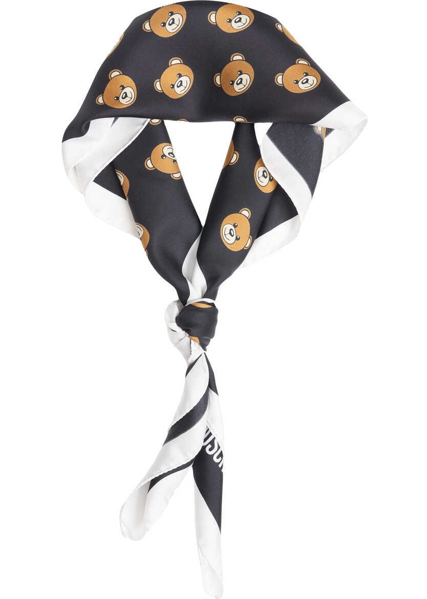 Esarfe Moschino Foulard made of silk with print Black Femei (BM 19029559) 2