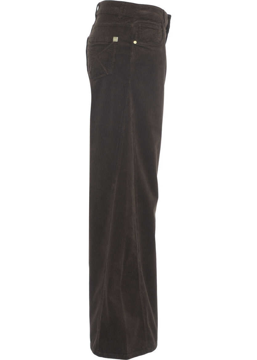 Pantaloni office Kaos Wide leg trousers Brown Femei (BM 19029568) 3