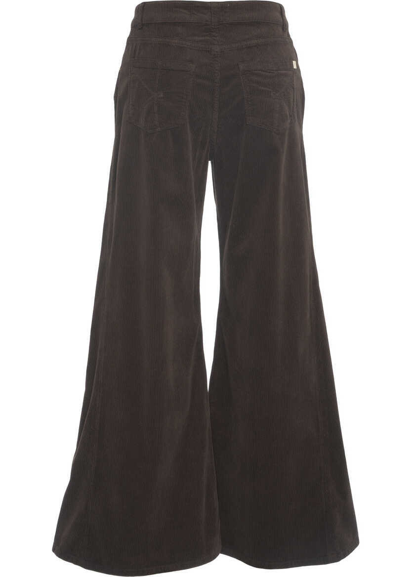 Pantaloni office Kaos Wide leg trousers Brown Femei (BM 19029568) 4
