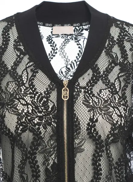 Bomber jacket LIU JO SPORT Bomber jacket with lace Black Femei (BM 19029604) 4