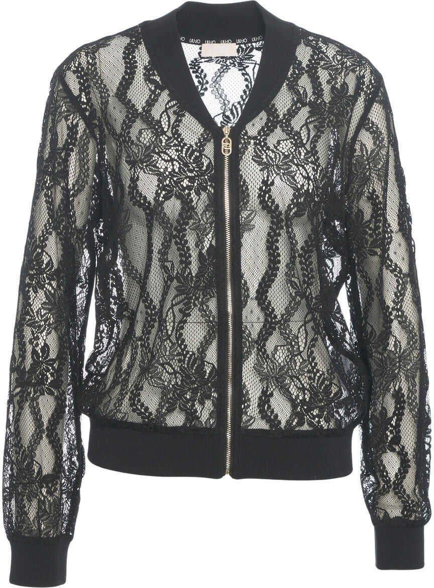 Bomber jacket LIU JO SPORT Bomber jacket with lace Black Femei (BM 19029604) 6