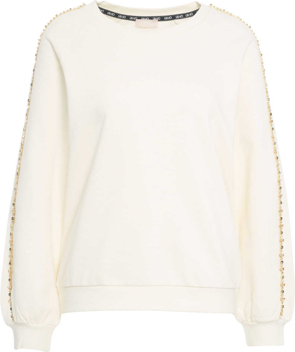 Cardigane LIU JO SPORT Sweatshirt with sequins White Femei (BM 19029610) 2