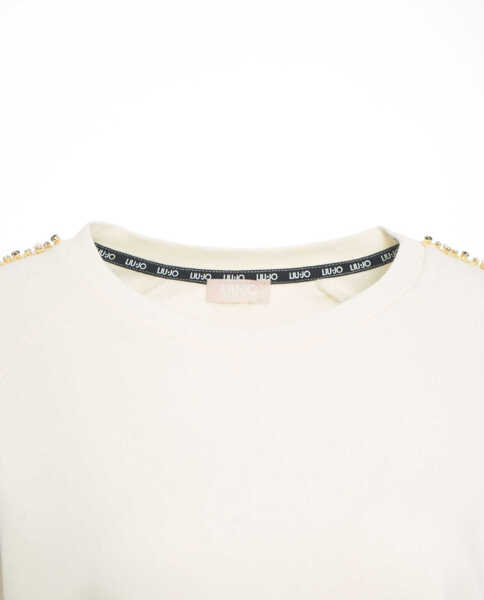 Cardigane LIU JO SPORT Sweatshirt with sequins White Femei (BM 19029610) 4