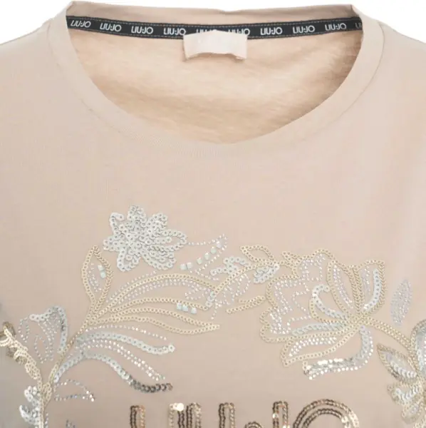 Tricouri LIU JO SPORT T-shirt with sequin application Grey Femei (BM 19029616) 4