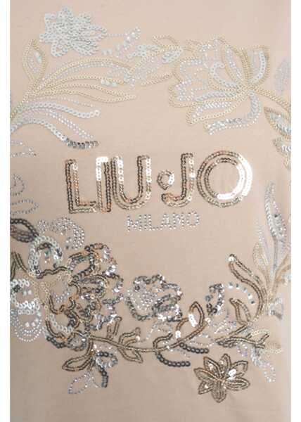 Tricouri LIU JO SPORT T-shirt with sequin application Grey Femei (BM 19029616) 5