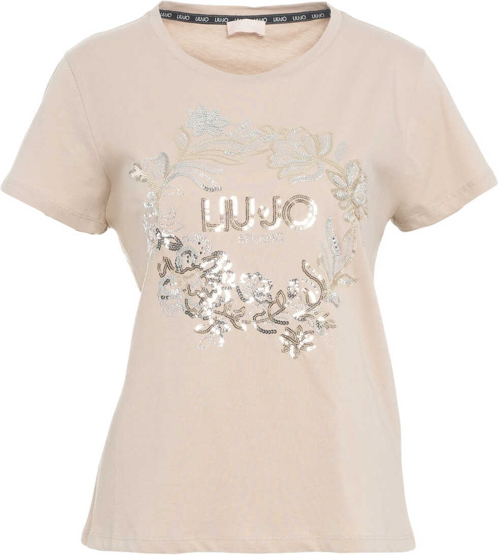 Tricouri LIU JO SPORT T-shirt with sequin application Grey Femei (BM 19029616) 1