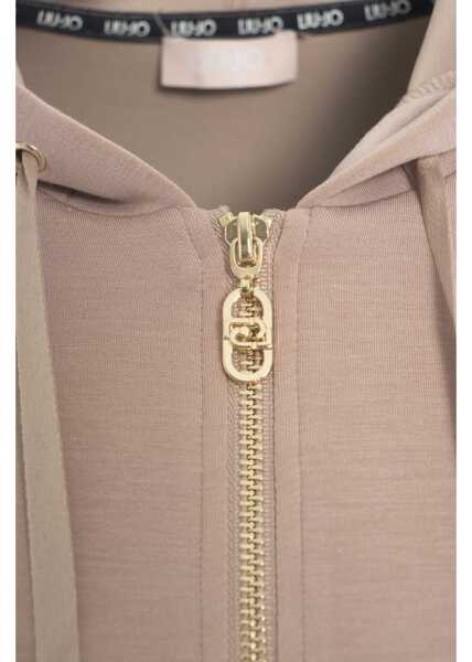 Bluze de trening Liu Jo Hoodie with rhinestones Rose Femei (BM 19029619) 4