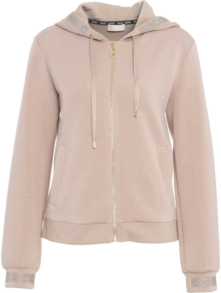 Bluze de trening Liu Jo Hoodie with rhinestones Rose Femei (BM 19029619) 6