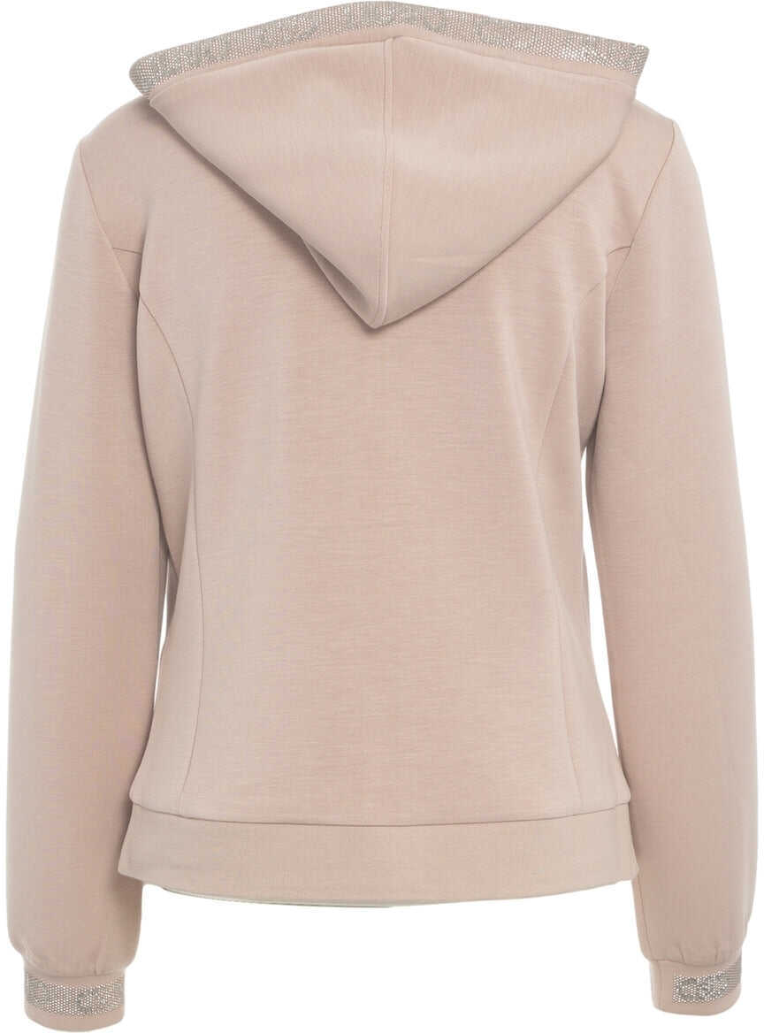 Bluze de trening Liu Jo Hoodie with rhinestones Rose Femei (BM 19029619) 7