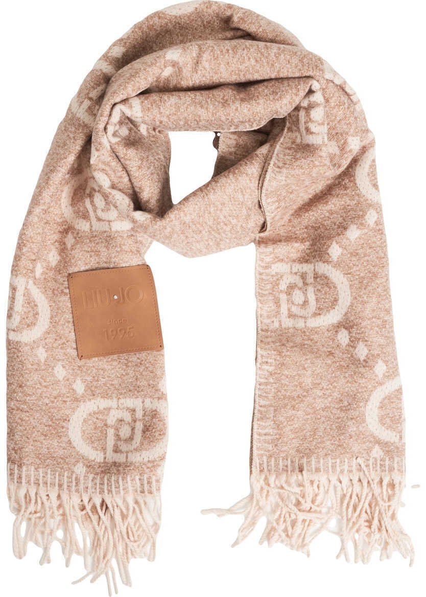 Esarfe Liu Jo Scarf with logo print Beige Femei (BM 19029622) 2