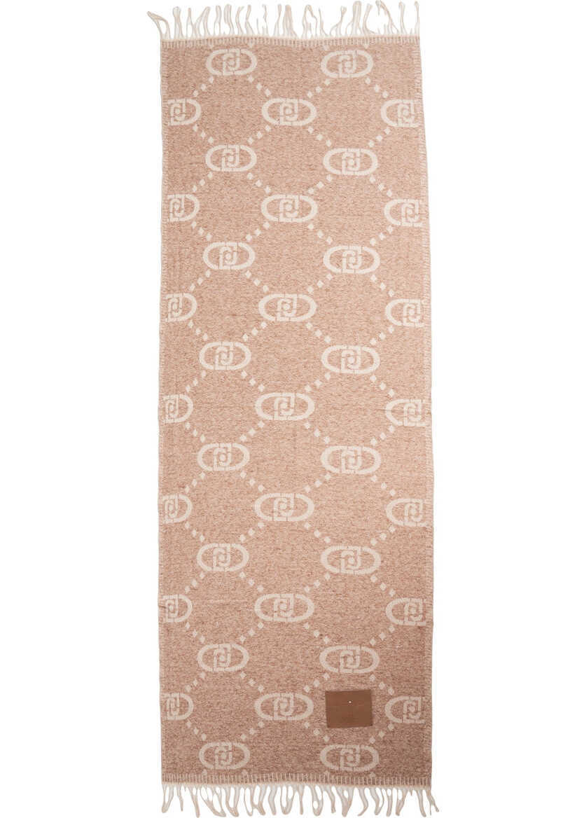 Esarfe Liu Jo Scarf with logo print Beige Femei (BM 19029622) 3