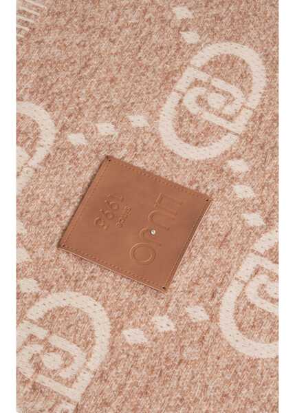 Esarfe Liu Jo Scarf with logo print Beige Femei (BM 19029622) 4