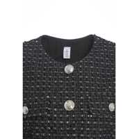 Jachete Dama - Jachete Liu Jo Cropped jacket with sequin application Black Femei (BM 19029628) - B-mall.ro