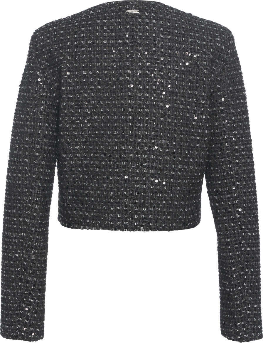 Jachete Liu Jo Cropped jacket with sequin application Black Femei (BM 19029628) 7