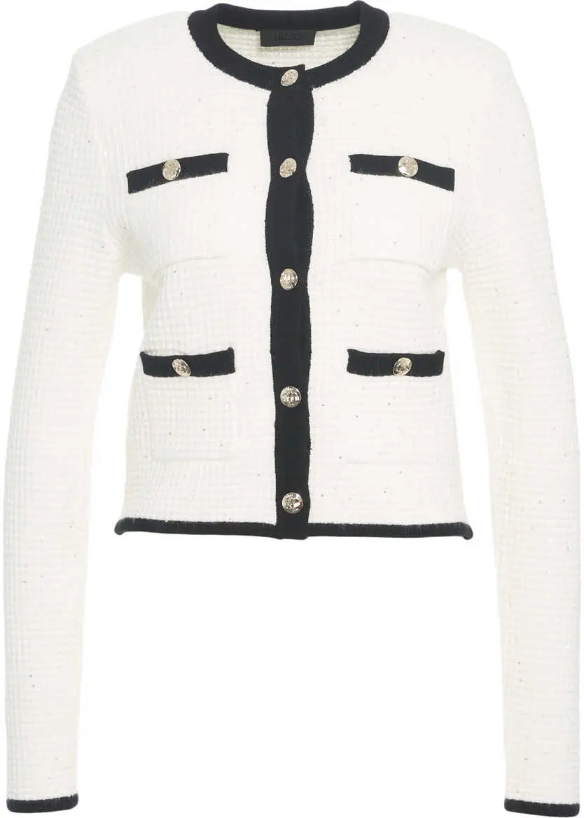 Sacouri office Liu Jo Tweed jacket with glitter White Femei (BM 19029646) 2