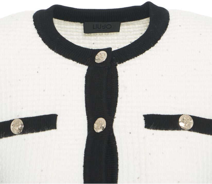 Sacouri office Liu Jo Tweed jacket with glitter White Femei (BM 19029646) 4