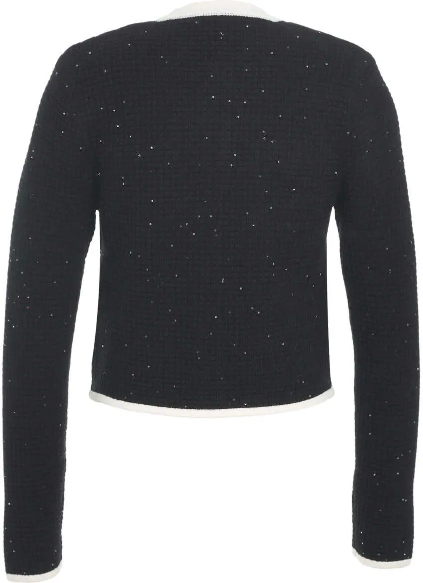 Sacouri office Liu Jo Tweed jacket with glitter Black Femei (BM 19029646) 3