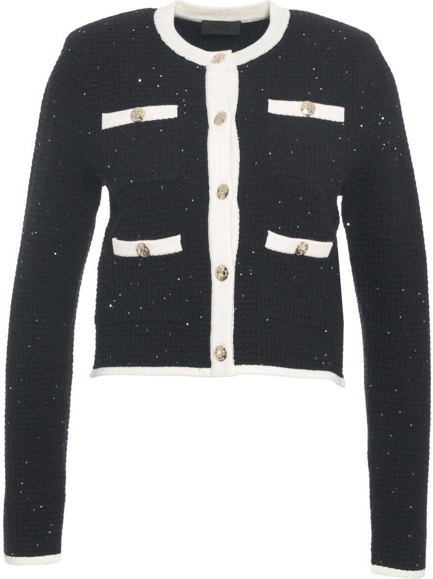 Sacouri office Liu Jo Tweed jacket with glitter Black Femei (BM 19029646) 1