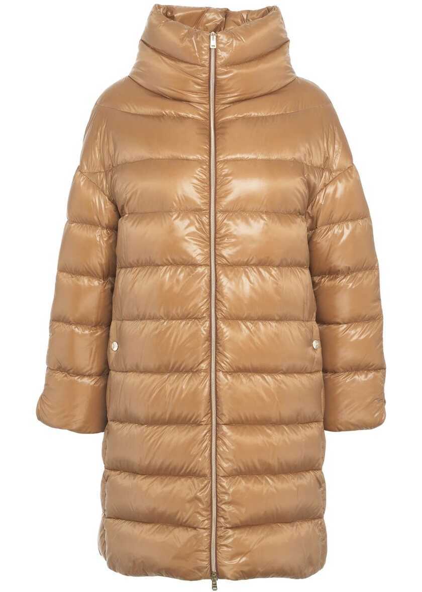 Geci de iarna Herno Puffer jacket with stand-up collar Brown Femei (BM 19029676) 6