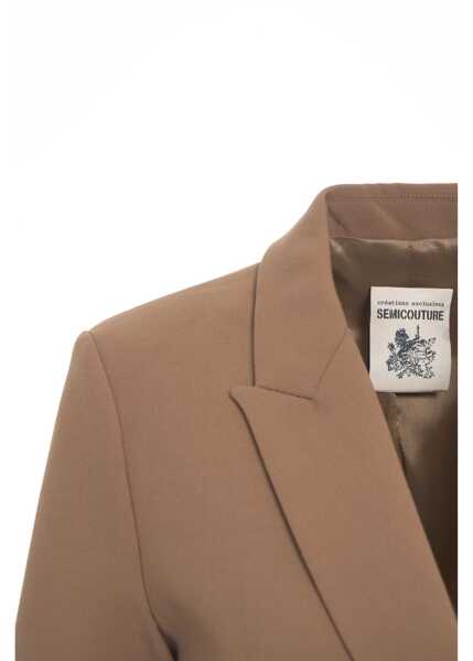 Sacouri Semicouture Double-breasted blazer Beige Femei (BM 19029748) 5