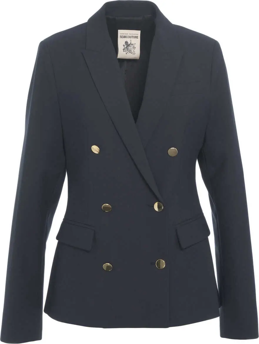 Sacouri Semicouture Double-breasted blazer Blue Femei (BM 19029748) 2