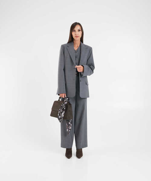 Sacouri Semicouture Single-breasted blazer Grey Femei (BM 19029757) 3